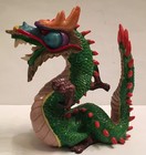 Dragon Figurine Statue Fantasy Decor Resin Sculpture Green And Orange
