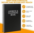 Iconikal Address Telephone Book  8x5-inch  Black  Spiral-bound  384 Contacts