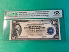 Philippines 1949  nd  10 Peso Central Bank Victory Ovpt  P-120 Pmg Ch Unc 63
