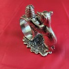 Reed   Barton 1824 Collection Silver Plate Bear With Honey Bee Hive Napkin Ring
