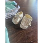 Vintage Mint Green Doll Outfit Set Dress Bloomers Bonnet White Sandals 4pc