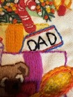 Vtg 1970s Hand Embroidered Crewel Christmas Stocking    noel    Angel Tree-pristine