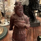 Antique Asian Carved Wood Statue- 8    Tall Chinese Japanese Figure