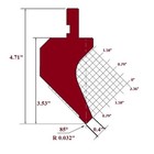 New 32 87    European Type Press Brake Die Punch Gooseneck Working Height  3 53 