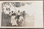 Vintage 1900s African American And White Family With Dog - Group Photo Rppc