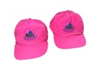 2 Vintage Look 90s Neon Pink Hats Snapback Caps Retro Pair Prep Private School