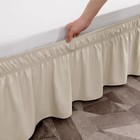 Easy To Install Wrap Around Bed Skirt Three Fabric Sides Elastic Dust Ruffled   