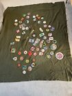 Vintage 1970s 1980s Boy Scout Poncho Wool 60 Patches Indiana Michigan Kentucky