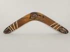 Vintage Australian Aboriginal Boomerang Wooden Kangaroo Hand Painted Read All