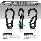 Carabiner Clips  3  Carbon Steel Spring Snap Hook Caribeener Clips Buckle Pac   
