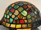Vintage Brass Bronze Turtle Accent Lamp Night Light Stained Glass