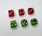 Vintage 6 Piece Green   Red Tested  Bakelite  Dice Die Translucent