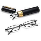 Compact Reading Glasses With Aluminum Tube Case Men Women Spring Hinge Reader
