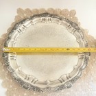 Vintage Silver Plate Footed Serving Tray 16    Round Poole Ornate Heavy Quality 