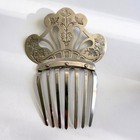Art Nouveau Edwardian Tiara Hair Comb 5  Stamped Grapevine Silver Plated