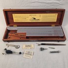 Vintage Keuffel   Esser K e Leroy Lettering Set Drafting Scriber Wood Box Case