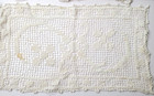 Antique Needle Lace Doilies 2 Cream Rectangle Handmade Floral Swirl Victorian