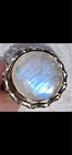 Magical Rainbow Moonstone Silver Ring Round Size 8 Twist Blue Purple Flash Look 