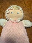 10    Vintage Eden Baby Doll Plush Terry Cloth Pink White Stripe Waffle Bonnet