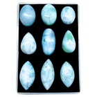Natural Larimar 9 Pcs 16-27mm Mix Loose Cabochon Untreated Gemstones Lot