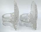 2 Partylite Clear   Frosted Glass Sunflower Tea Light Votive Candle Holders