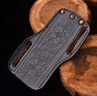 Engraved Black Leather Sheath For Straight Fixed Blade Knife Up To 5    Blade