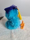 Russ Berrie Lester The Looney Bird Vintage Plush Teal Fur Bird Hanging Toy 