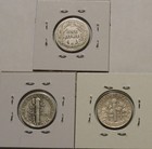 Silver Dime 3 Coin Type Set-barber  1914   Mercury  1942   Roosevelt  1964 -07