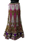 Indian Heavy Wedding Magenta Net mesh Hand Embroidered Skirt Designer By Manish