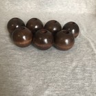 Vintage Wooden Macrame Beads Large 1    Lot Of 7 Dark Brown