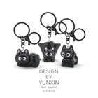 Black Cat Keychain Cute Kawaii Keyring For Women Bag Pendant Car Keychains 