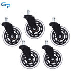 5pcs Office Chair Caster Rubber Swivel Wheels Replacement Heavy Duty 3 Inch