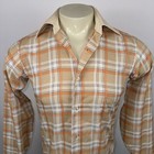Vtg 70s Enro Dress Shirt Disco Saturday Night Fever Mcm Button Up Men 14 5 Small