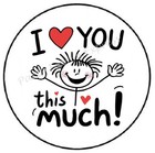 I Love You This Much Stick Figure Envelope Seals Labels Stickers Party Favors