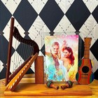 Vintage Musical Photo Frame Wood Folk Art Instrument Souvenir Decor