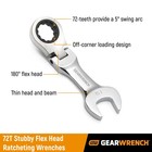 Gearwrench 10 Pc  12 Pt  Stubby Flex Head Ratcheting Combination Solid Black 