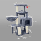 Cat Tree With Hammock Condo Scratching Post Multi Level Indoor Tower Grey Sturdy