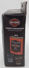 New W box Damage Harley-davidson Genuine Oil Can Hip Flask   Shot Glass Gift Set