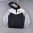 Nike Jacket Youth Size 6 5-6 Years Logo Full Zip Windbreaker Hooded Pockets Kid