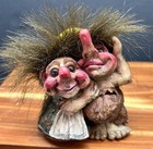 Nyform Troll   126 Norway Happy Couple Hugging Yellow Hat Sticker Red Noses