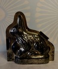 Antique  Vtg German Tin Chocolate Mold Bunny Rabbit W egg 7    