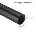4pcs Carbon Fiber Tubes 37 X 40 X 500mm Plain Weave Glossy Surface Rod