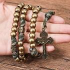 St  Michael Paracord Rosary Bronze Beads Corded Rosary Jesus Cross 20 