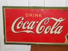 Vintage 1940 Drink Coca Cola Self Framed Metal Sign