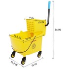 35 Quart Commercial Mop Bucket With Wringer Side Press On Wheels