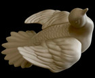White Matte Ceramic Dove Figurine Minimalist Bird Decor Statue