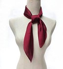 Pure Color Square Scarf Head Scarf Neckerchief For Women 27 By 27 Inch Wine