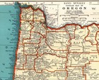 1941 Oregon State Map 1930s Vintage Map Of Oregon Gallery Wall Decor 2883