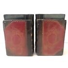 Vtg Book Shaped Bookends Pair  2  Rustic Heavy Plaster