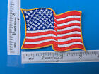Usa American Flag Embroidered Patch Waving Wavy Iron-on Sew-on Gold Border 